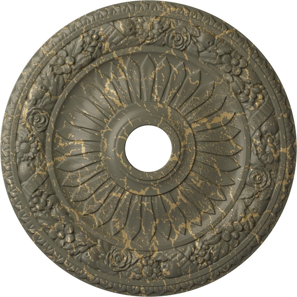 Ekena Millwork Bellona Medallion (Canopies up to 3 5/8"), 23 5/8"OD x 3 5/8"ID x 1 1/8"P, Witch Hazel Crackle CM23BEWHC - main